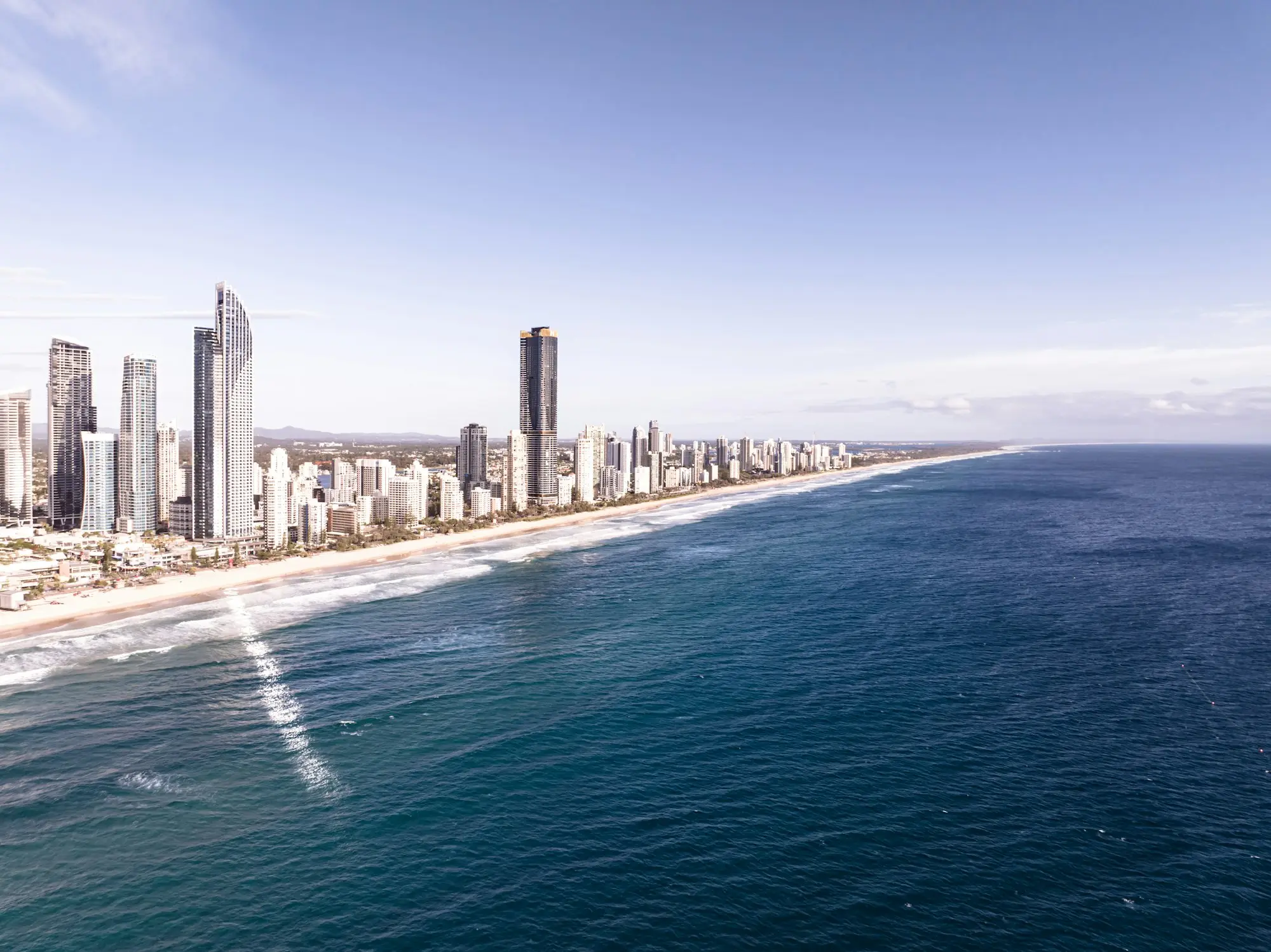Gold Coast high-rise skyline along the beach
